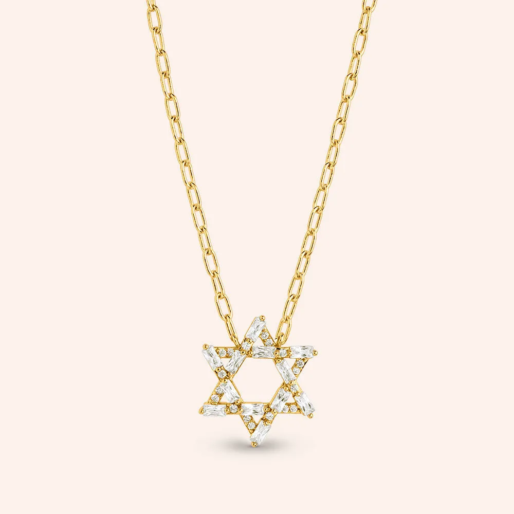 "My Magic" 1.9CTW Baguette Star Pendant Necklace