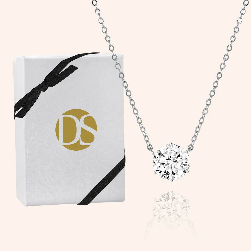 "Shine On" 0.5CTW Round Cut Solitaire Pendant Necklace