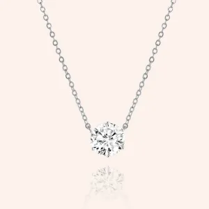 "Shine On" 0.5CTW Round Cut Solitaire Pendant Necklace