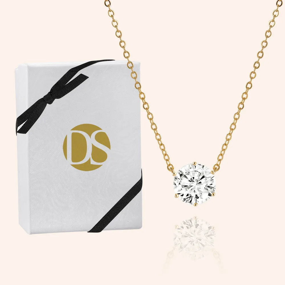 "Shine On" 0.5CTW Round Cut Solitaire Pendant Necklace