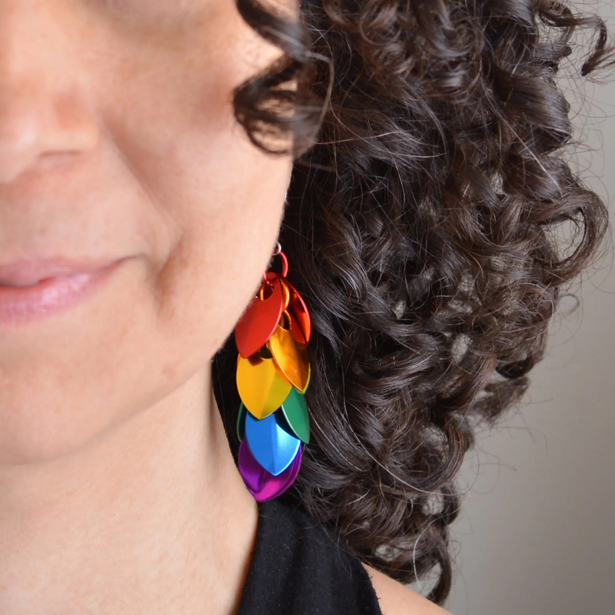 Rainbow Pride - Long Feathered Earrings