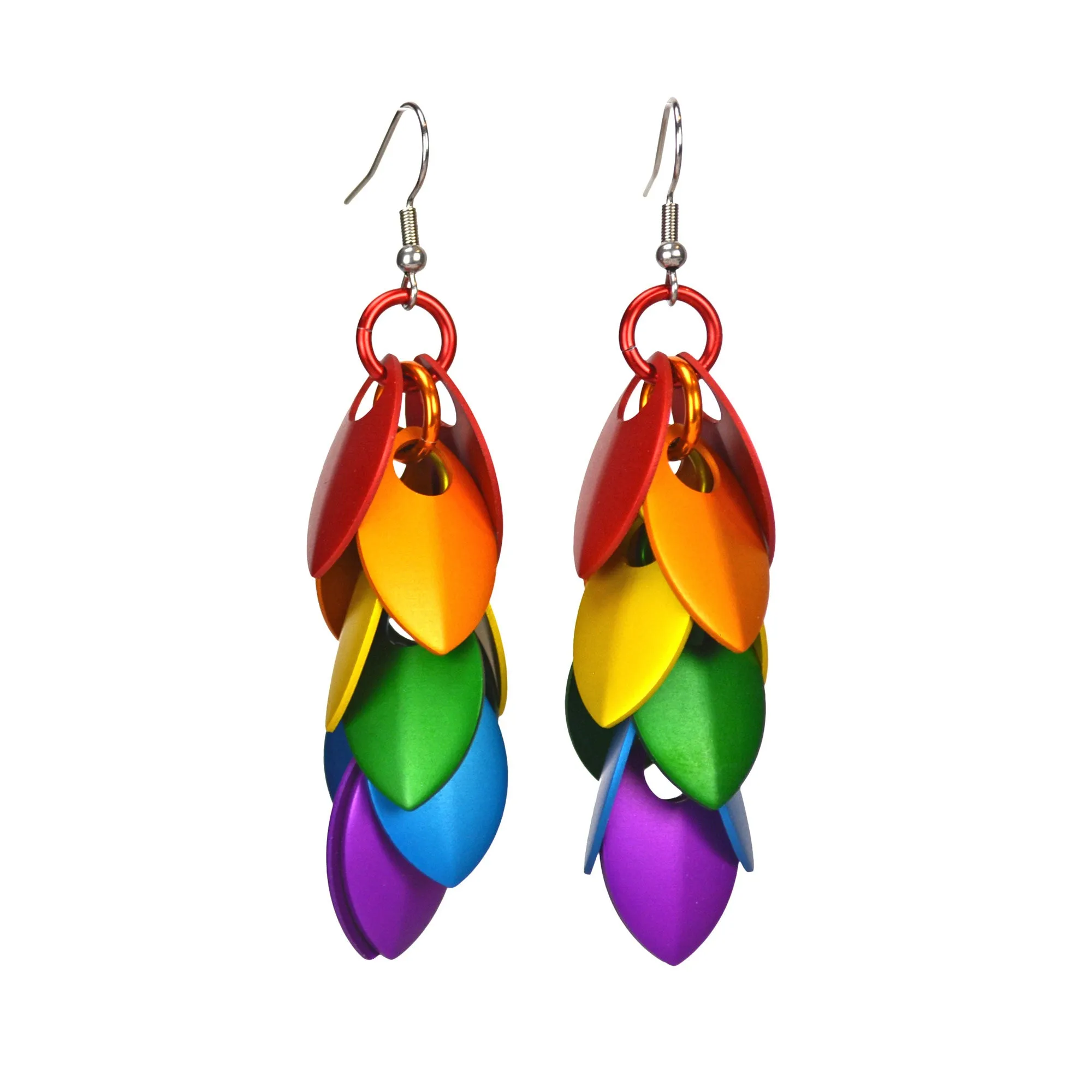 Rainbow Pride - Long Feathered Earrings