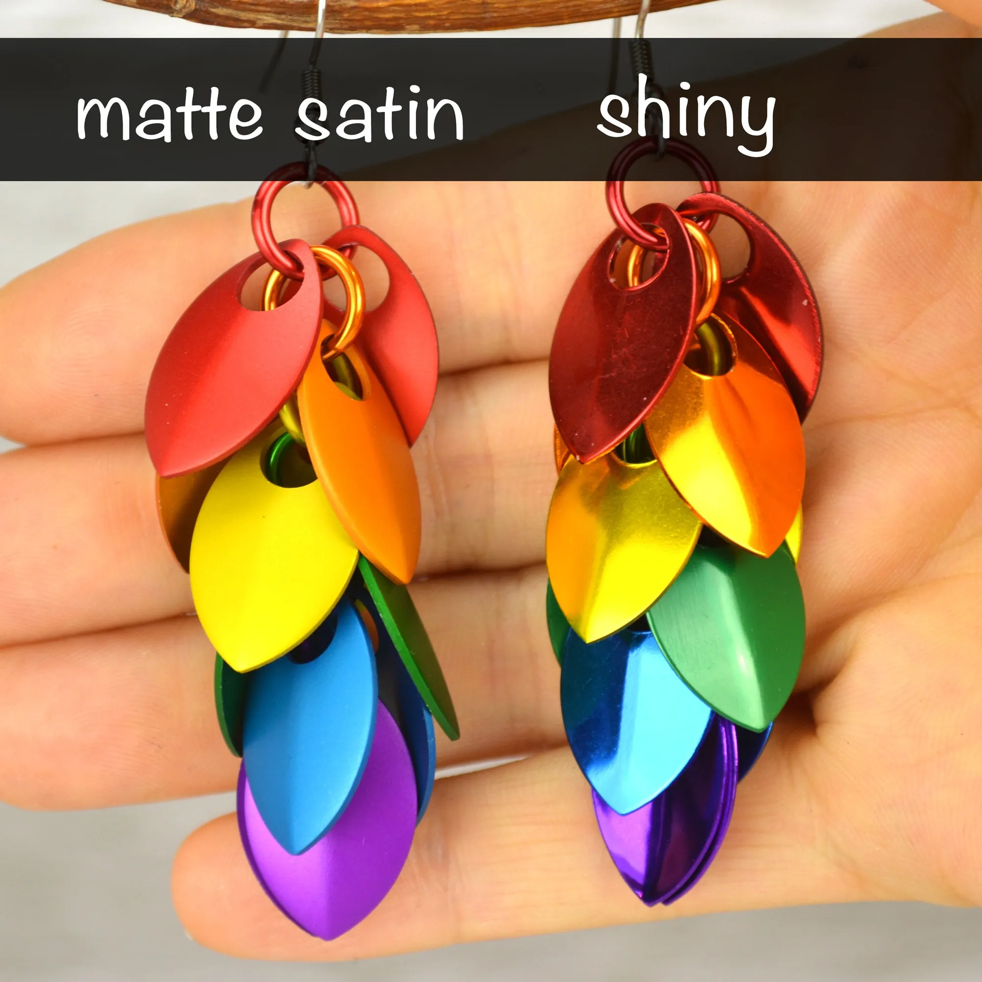Rainbow Pride - Long Feathered Earrings