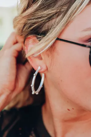 Ramona Hoop Earrings - Matte Silver