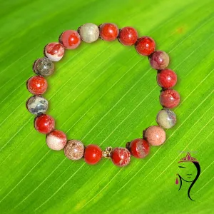 Red River Jasper Memory Wire Bracelet, #18097
