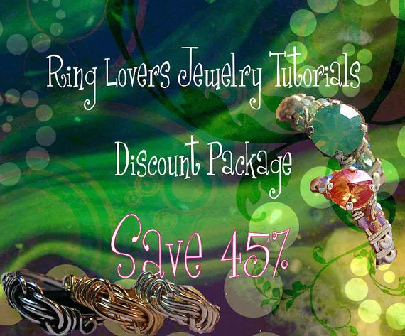 Ring Lovers Wire Jewelry Tutorial Special - Get 10 Wire Ring Tutorials Save 45%