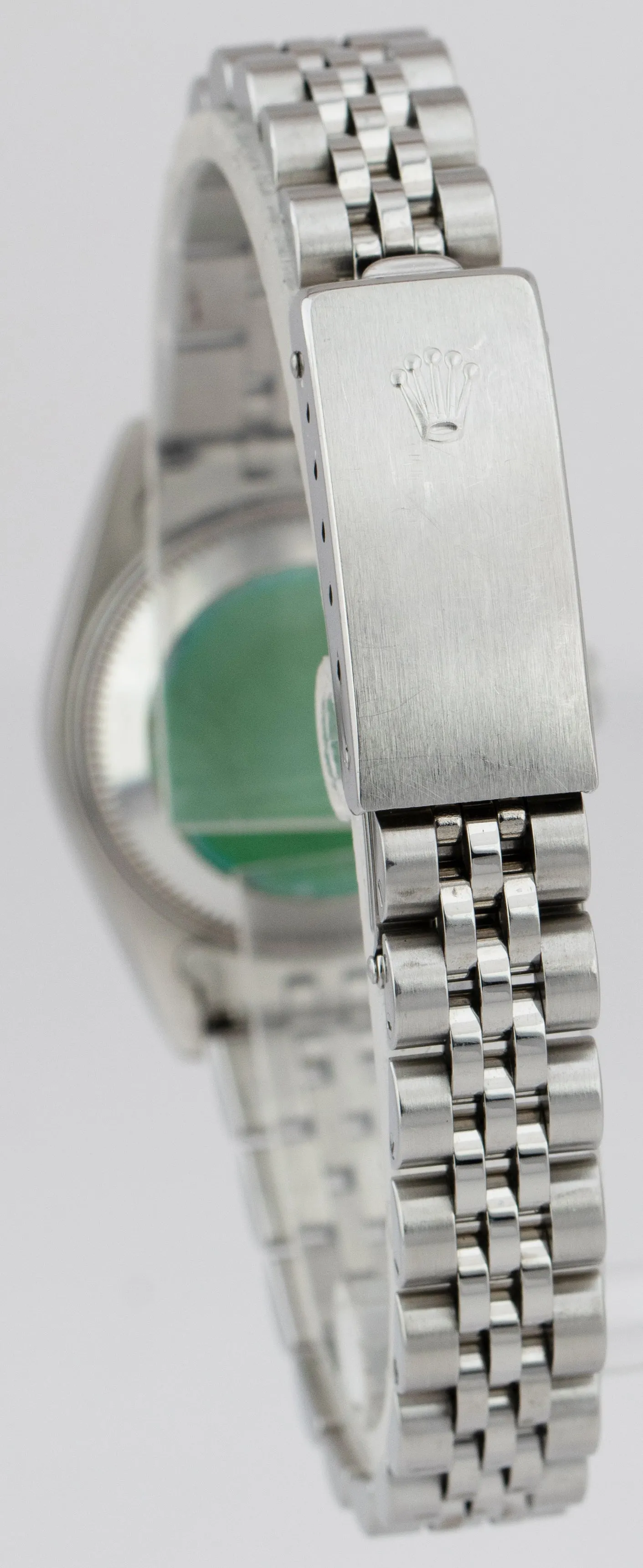 Rolex DateJust 26mm Black Stainless Steel Engine-Turned Jubilee Watch 69240