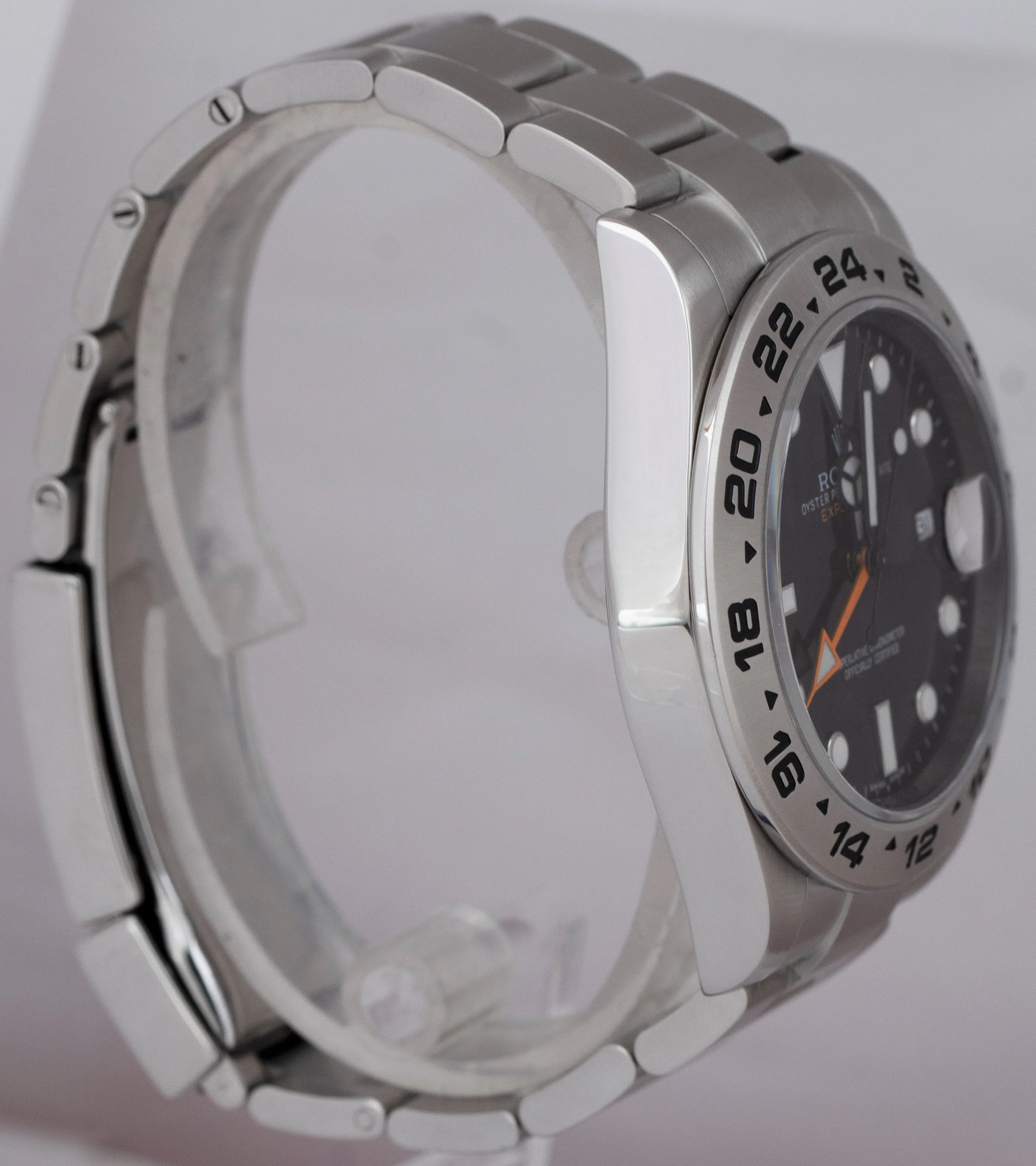 Rolex Explorer II Black Orange Dial Stainless Steel GMT 42mm Date Watch 216570