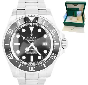 Rolex Sea-Dweller Deepsea Black 44mm Stainless Steel Watch 126660 BOX PAPERS
