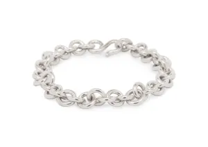 Round Link Bracelet, White Gold