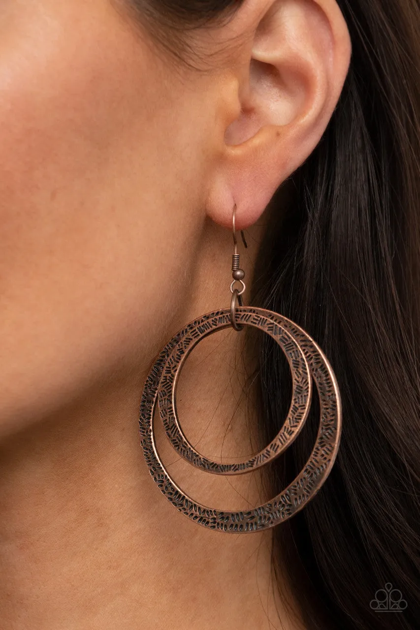 Rounded Out Copper Paparazzi Earrings