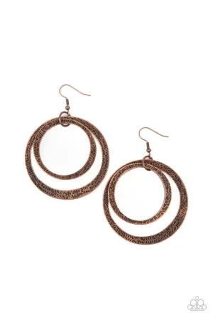 Rounded Out Copper Paparazzi Earrings