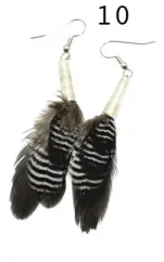 Ruby Feathers Earrings with beautiful feathers - Small