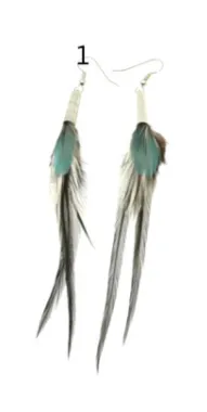 Ruby Feathers Earrings with beautiful feathers - Small