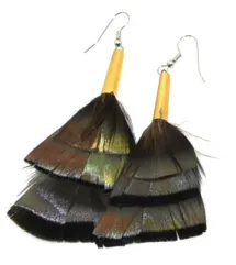 Ruby Feathers Earrings with beautiful feathers - Small