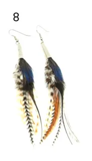 Ruby Feathers Earrings with beautiful feathers - Small