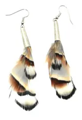 Ruby Feathers Earrings with beautiful feathers - Small