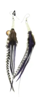 Ruby Feathers Earrings with beautiful feathers - Small