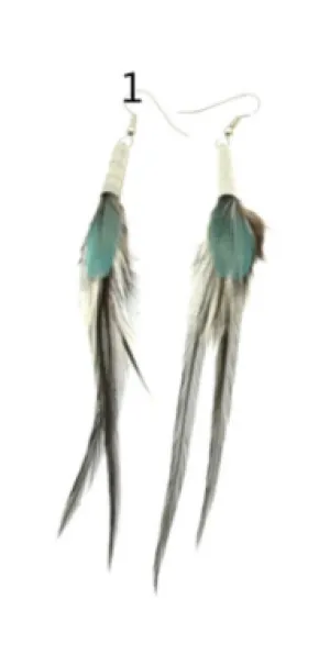 Ruby Feathers Earrings with beautiful feathers - Small
