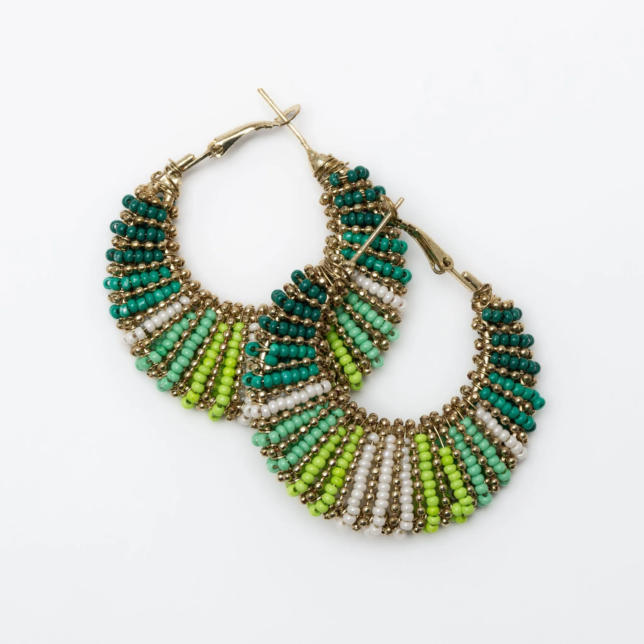 Ryliana Wrapped Seed Bead Hoop Earrings