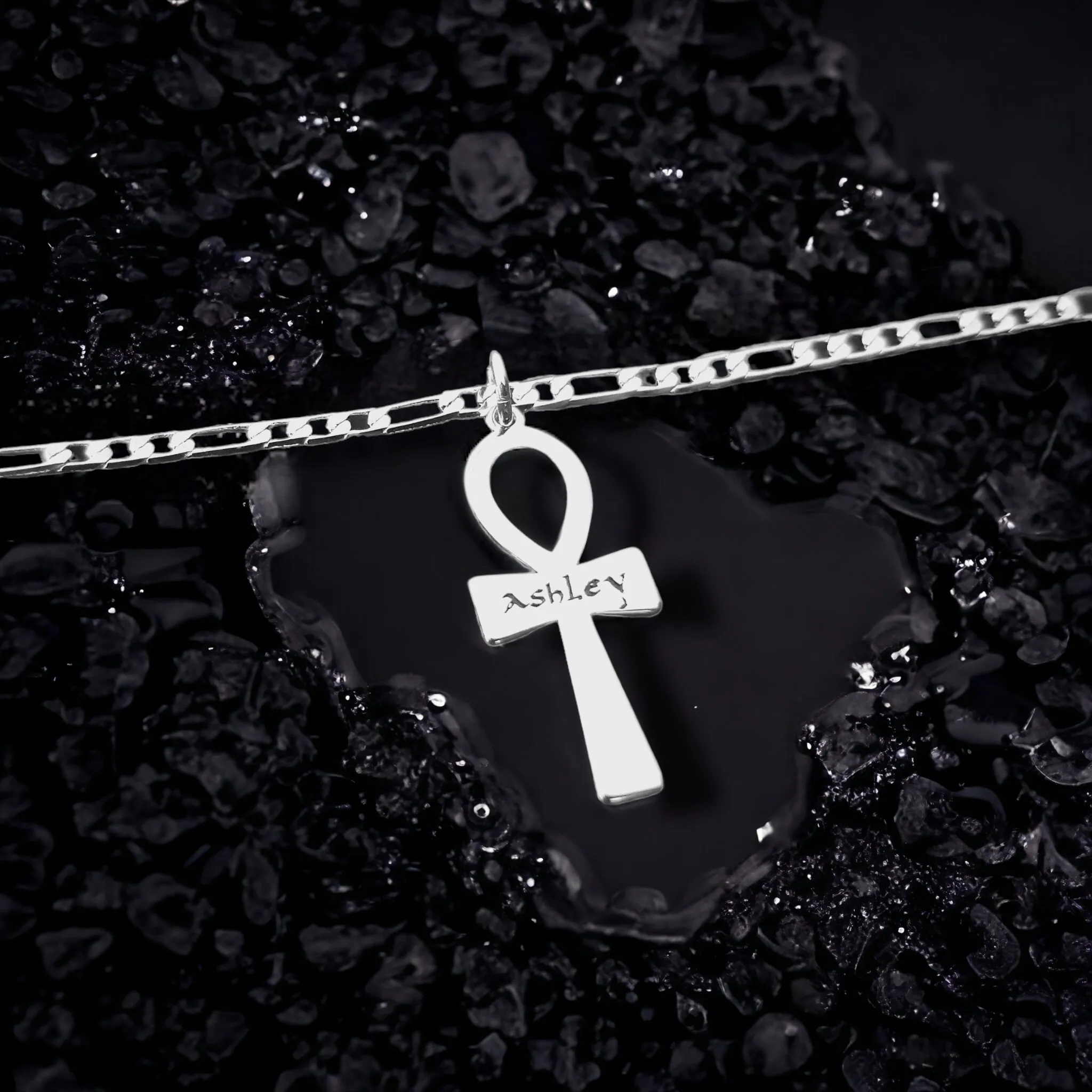 Sacred Engravings: Personalized Cross Name Necklace