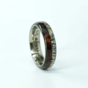 SALE RING - Titanium, Antler, & Ironwood - Size 8.25