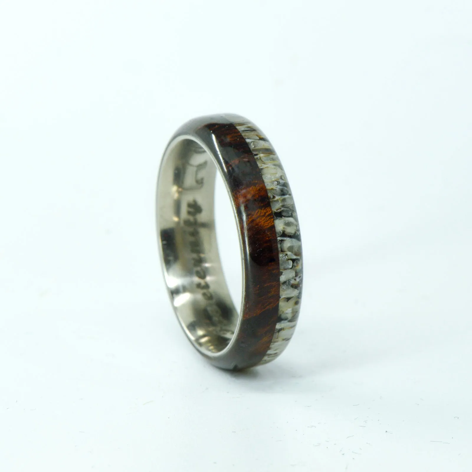 SALE RING - Titanium, Antler, & Ironwood - Size 8.25
