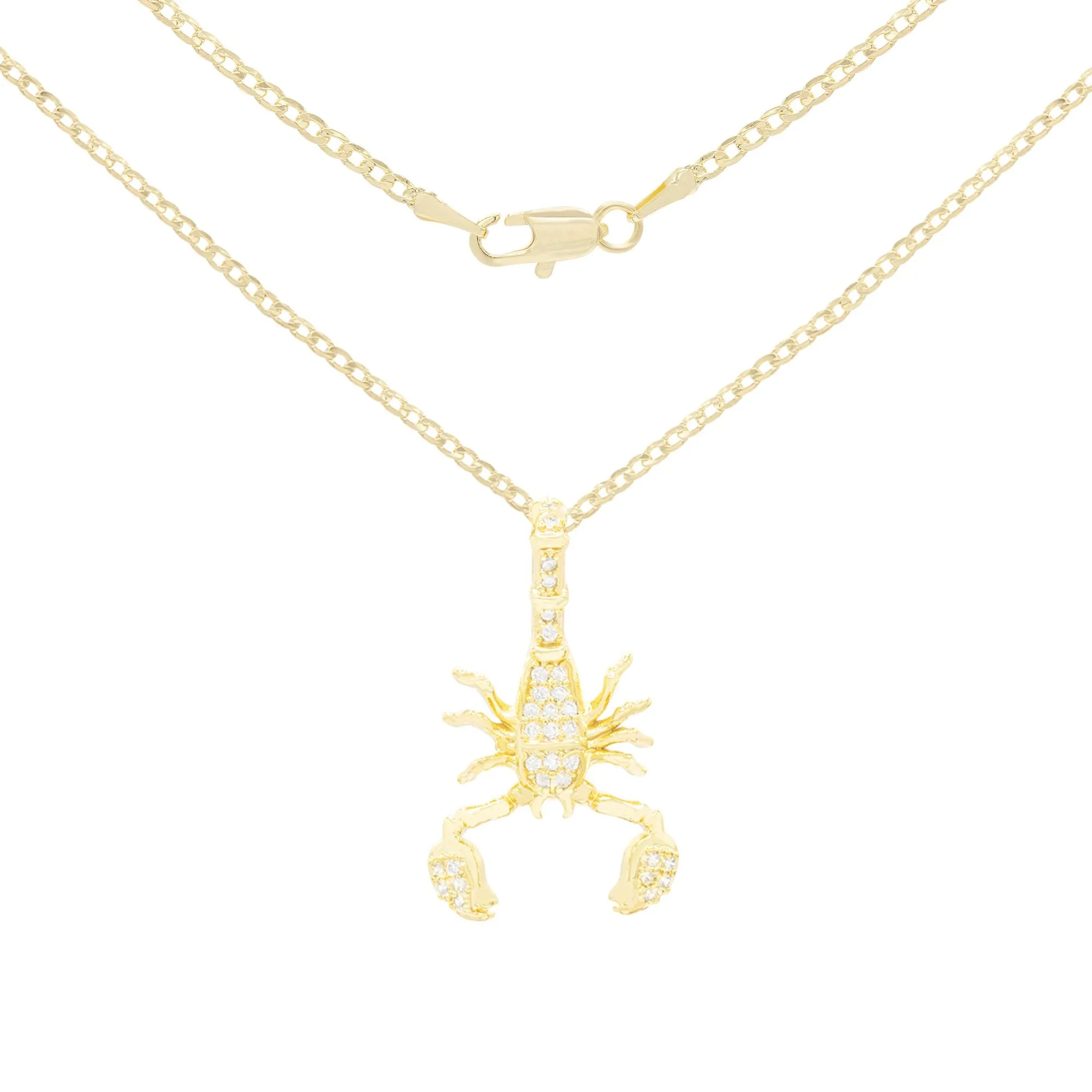Scorpion Cubic Zirconia Pendant With Necklace Set 14K Gold Filled