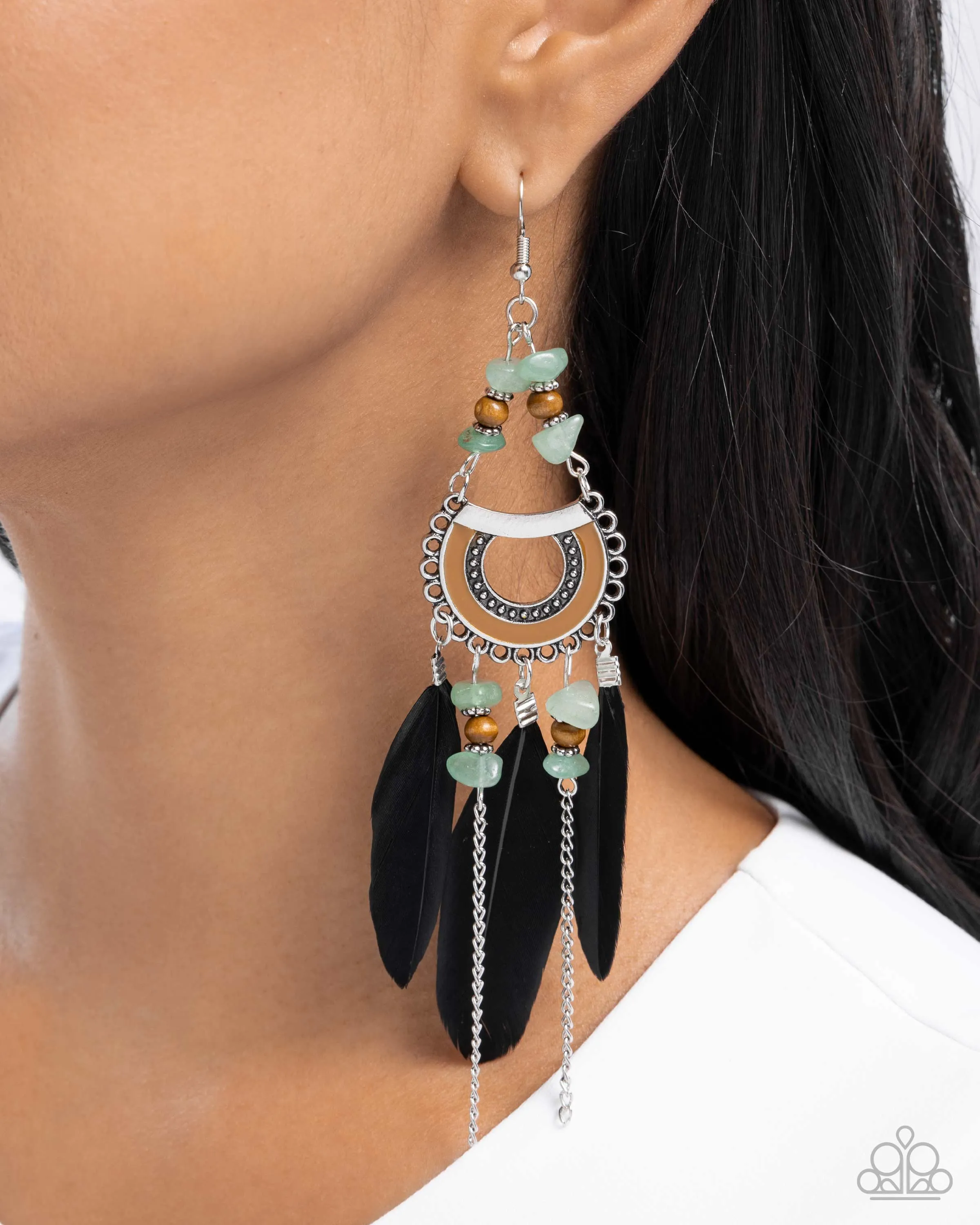 Serene Stage Green Earrings Paparazzi