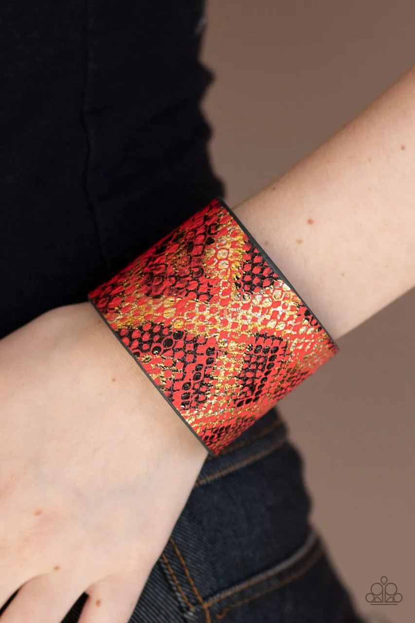 Serpent Shimmer Red Paparazzi Bracelet