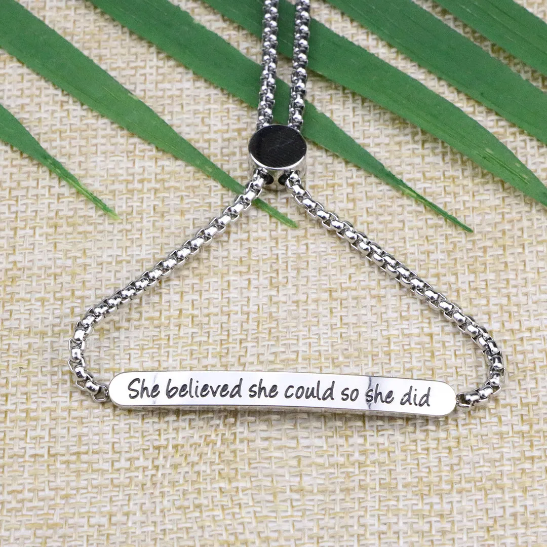 She Believed She Could So She Did Adjustable Chain Link Jewelry