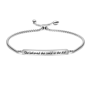 She Believed She Could So She Did Adjustable Chain Link Jewelry