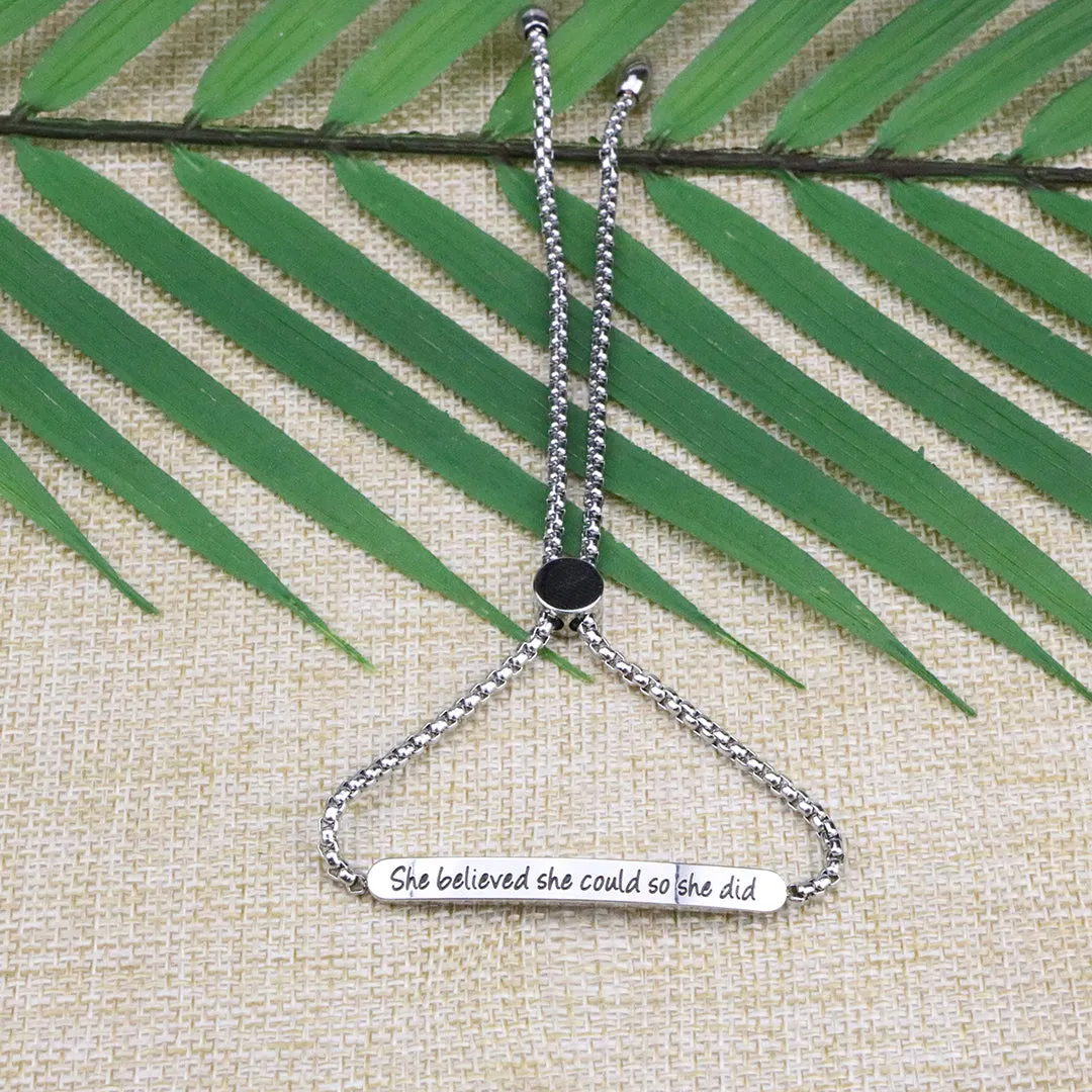 She Believed She Could So She Did Adjustable Chain Link Jewelry