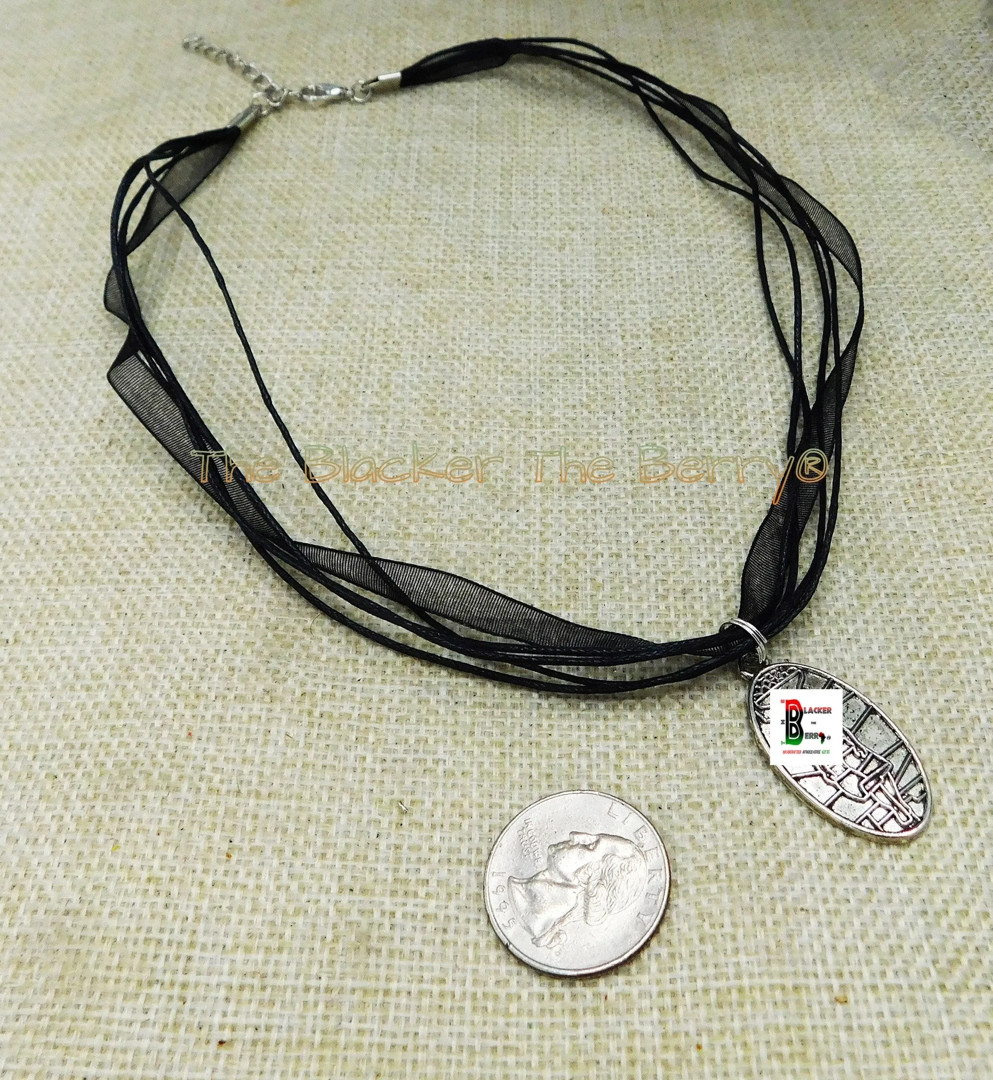 Silver African Woman Pendant Adjustable Jewelry Black Owned