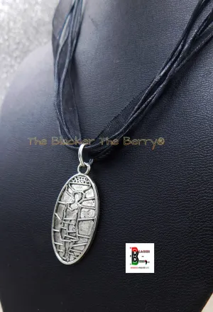 Silver African Woman Pendant Adjustable Jewelry Black Owned