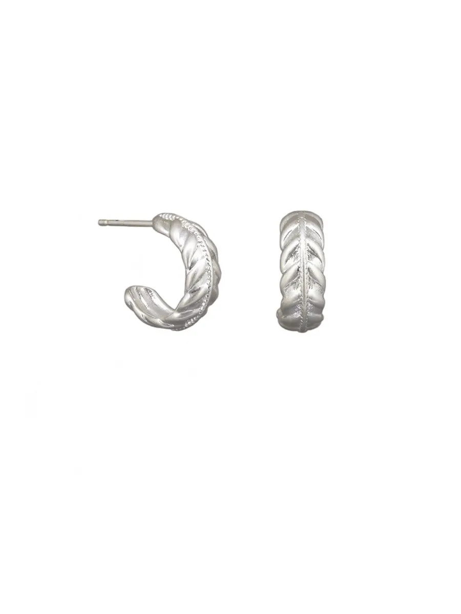 Silver Feather Mini Hoops  | Tiger Tree
