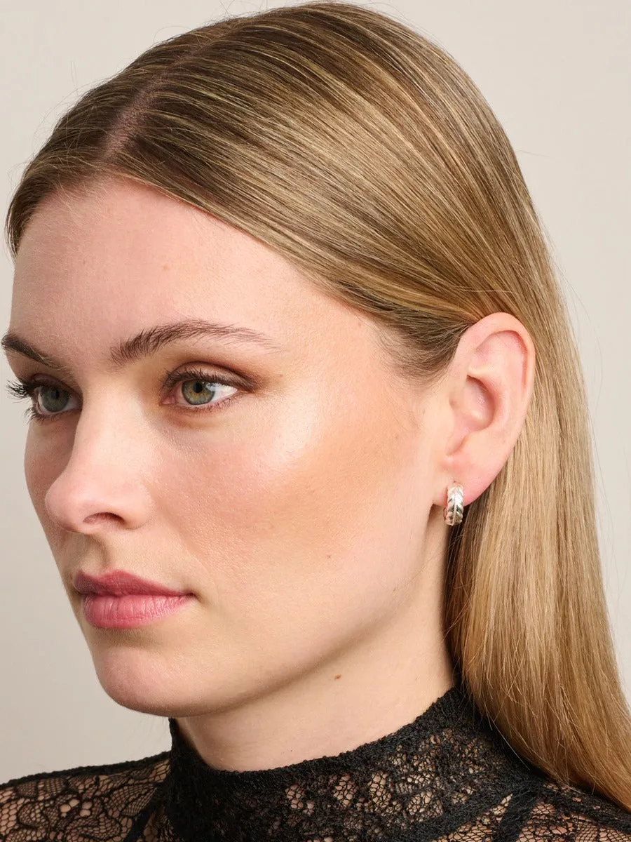 Silver Feather Mini Hoops  | Tiger Tree