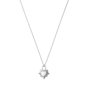 SILVER HEART BURST NECKLACE