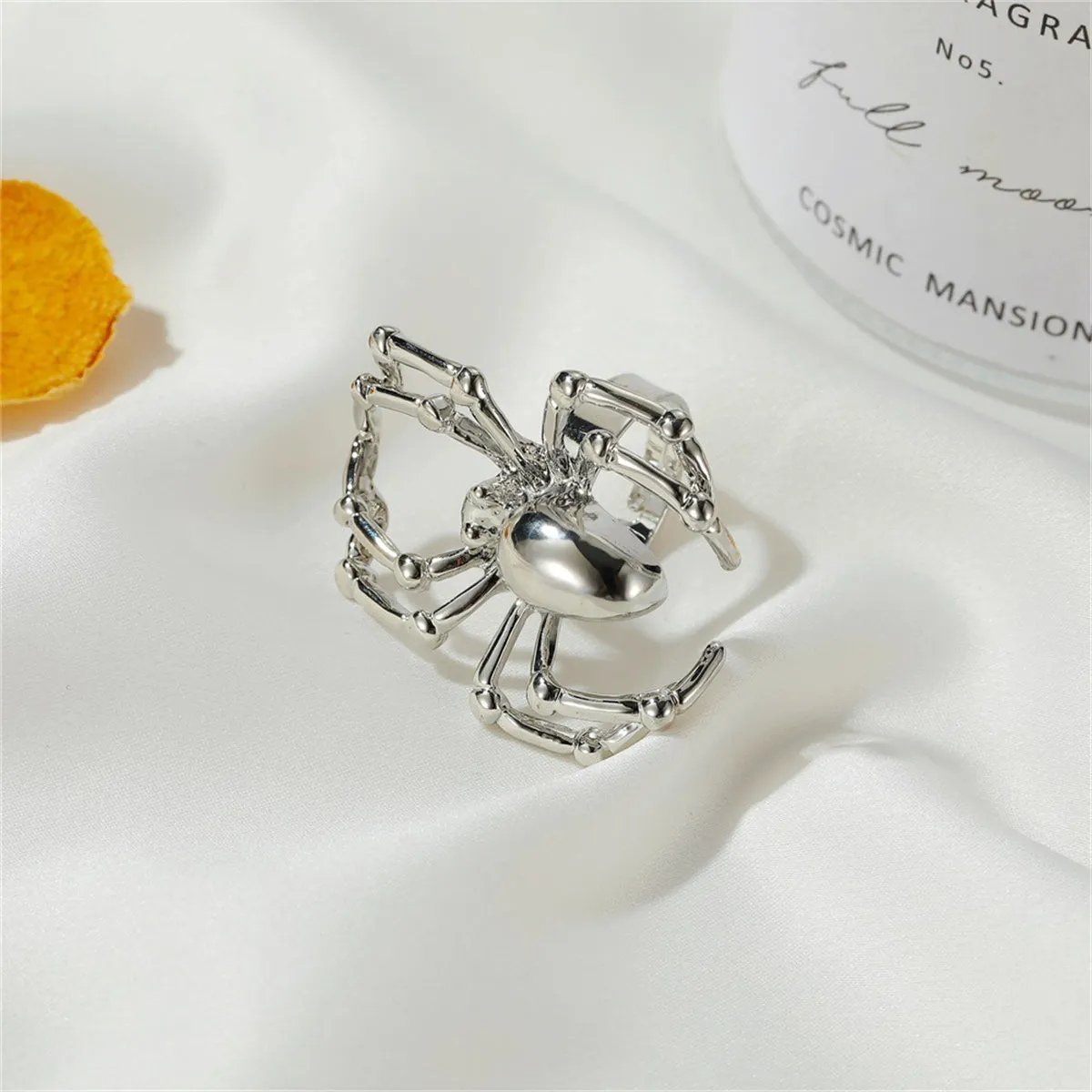 Silver-Plated Spider Adjustable Ring