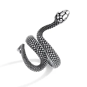 Silver Snake Ring for Men Women