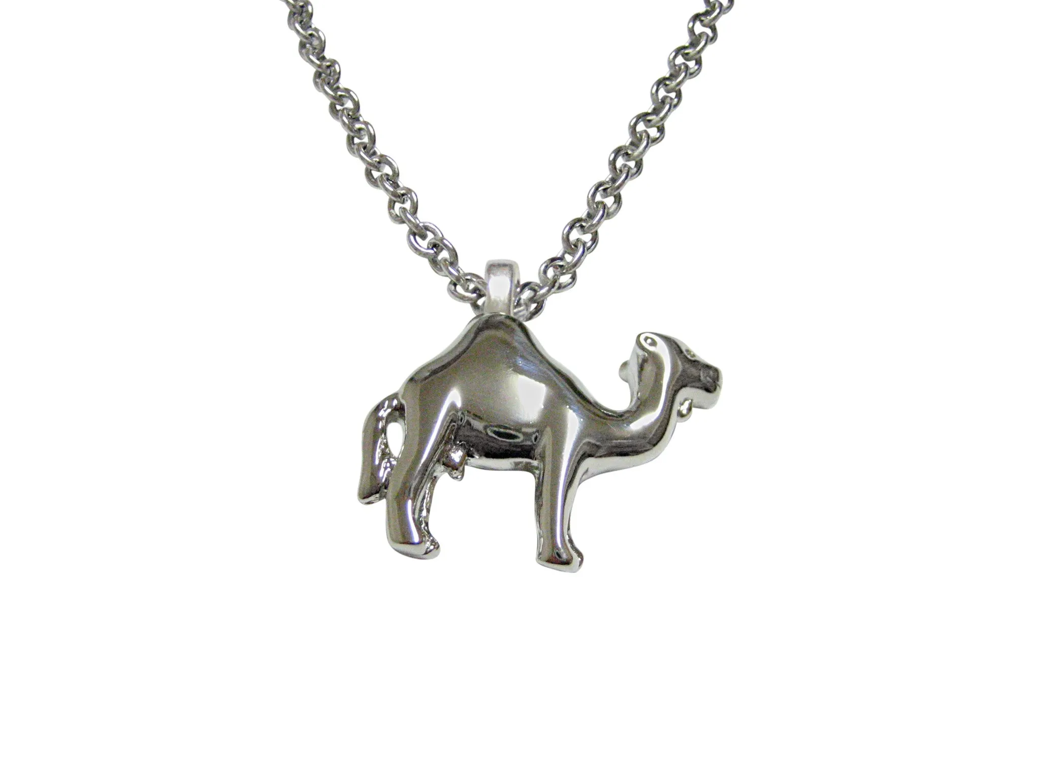 Silver Toned Camel Pendant Necklace