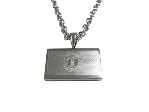 Silver Toned Etched Kentucky State Flag Pendant Necklace
