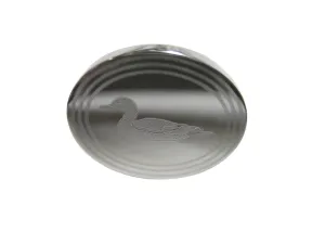 Silver Toned Etched Oval Mallard Duck Adjustable Size Fashion Ring