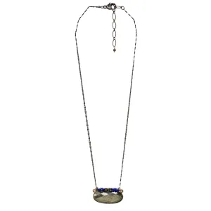 SILVER WRAPPED PYRITE PENDANT NECKLACE