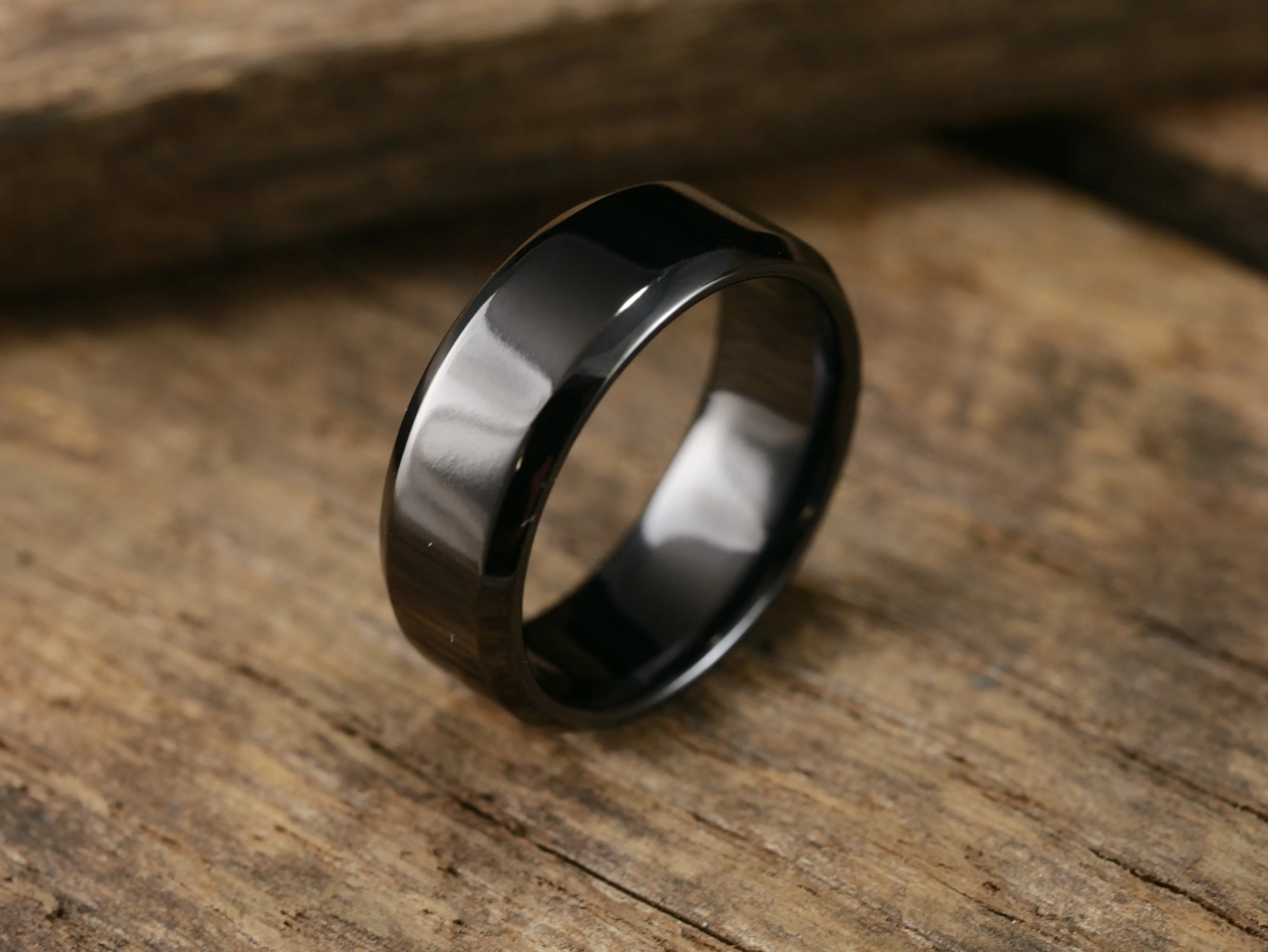 Singularity - Polished Black Titanium Ring