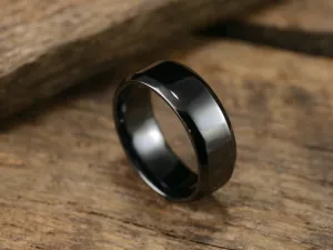 Singularity - Polished Black Titanium Ring
