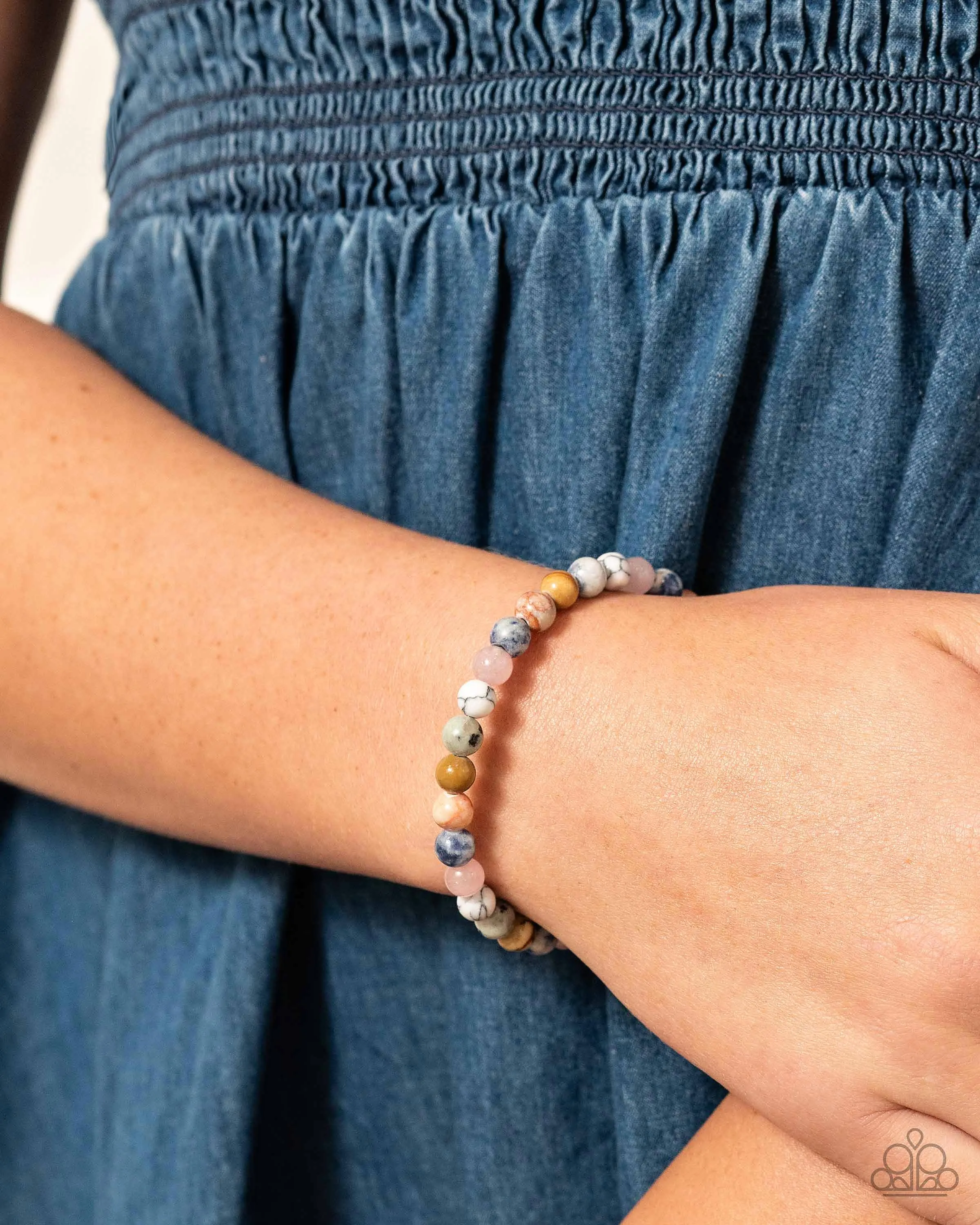 Sinuous Stones - Multi - Colored Stone Paparazzi Coil Bracelet