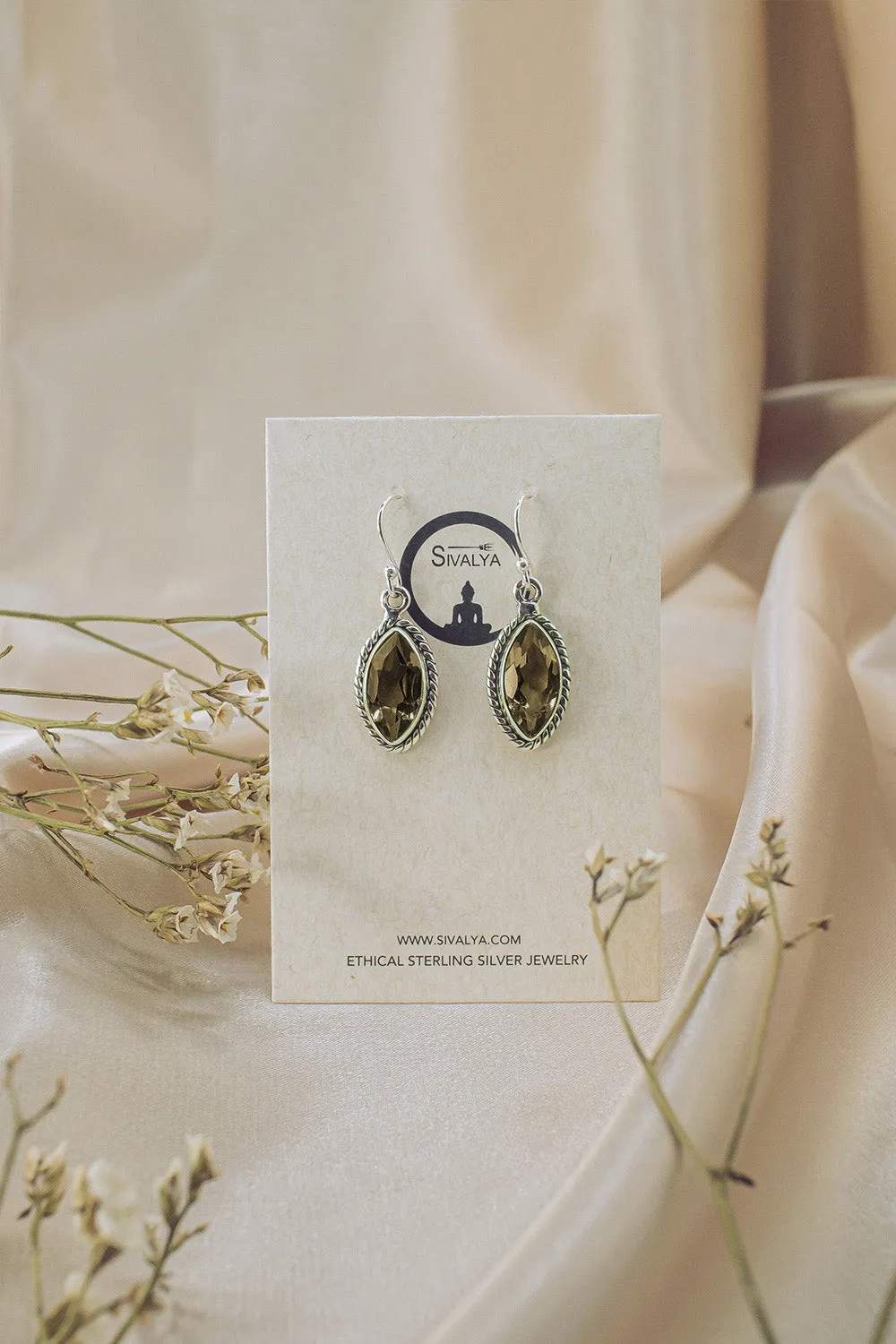 Sivalya Smoky Quartz Drop Earrings - Ananda