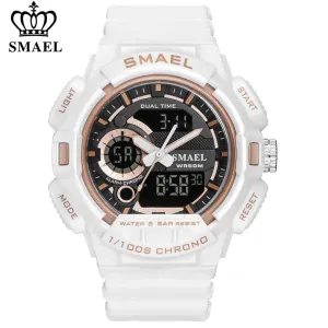 SMAEL Fashion Digital-Watch Mens Sports Watches Army Military Wristwatch Clock Men Quartz Stopwatch Chronograph Analog Watch