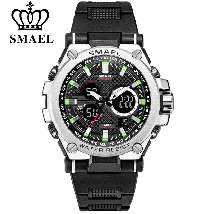 SMAEL Men Outdoor Sports Watches Fashion Waterproof LED Multifunction Digital Wristwatches Quartz Watch Clock Relogio Masculino